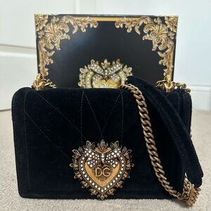 Dolce & Gabanna Medium Devotion Bag in Quilted Velvet